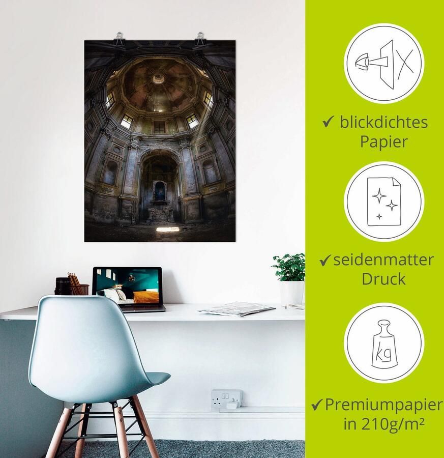 Artland Artprint Lost Place vervallen kerk verlaten als artprint op linnen poster in verschillende formaten maten - Foto 2