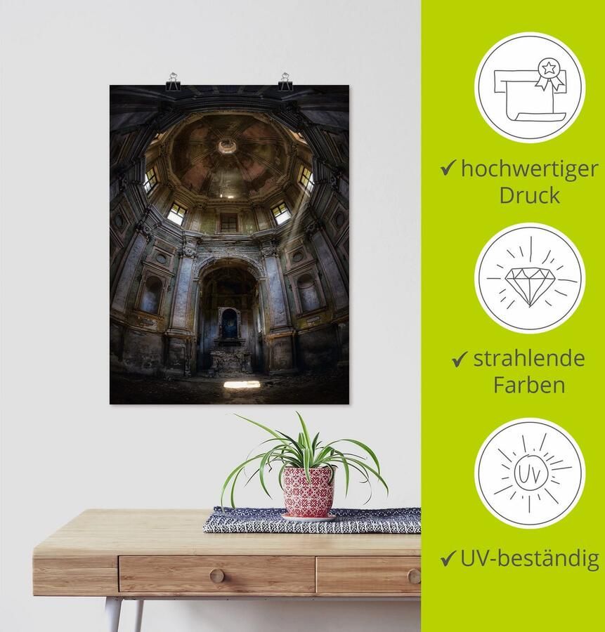 Artland Artprint Lost Place vervallen kerk verlaten als artprint op linnen poster in verschillende formaten maten - Foto 3