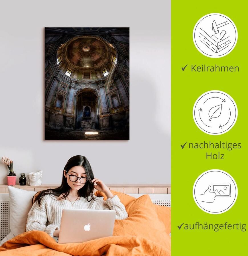 Artland Artprint Lost Place vervallen kerk verlaten als artprint op linnen poster in verschillende formaten maten