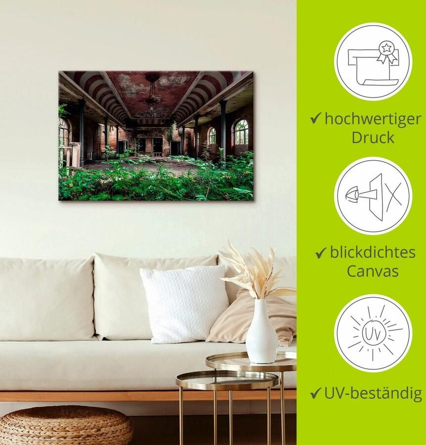 Artland Artprint Lost Places danszaal verlaten als artprint op linnen poster in verschillende formaten maten - Foto 3