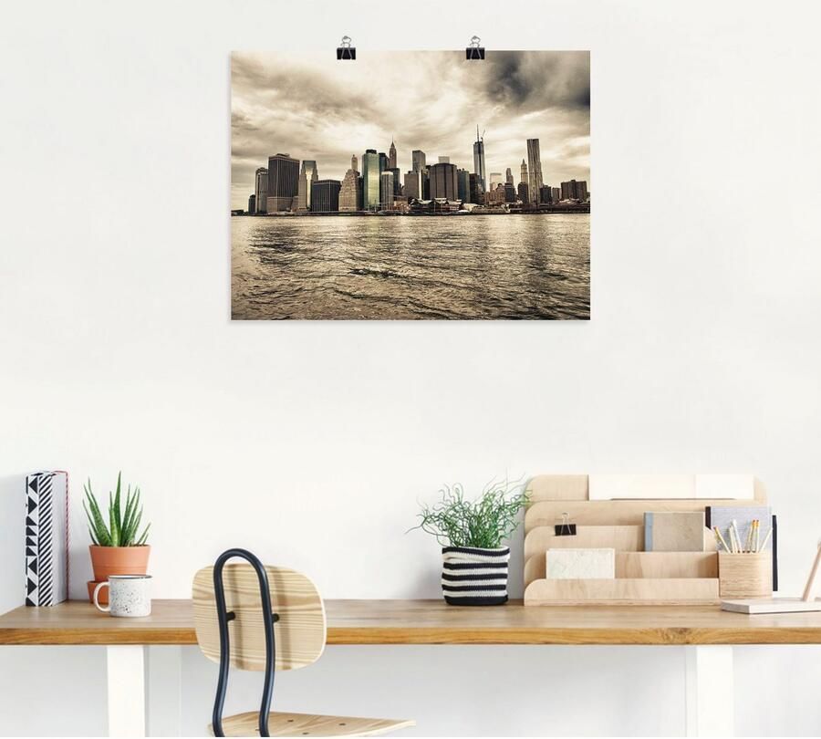 Artland Artprint Lower Manhattan skyline als artprint op linnen poster in verschillende formaten maten - Foto 4