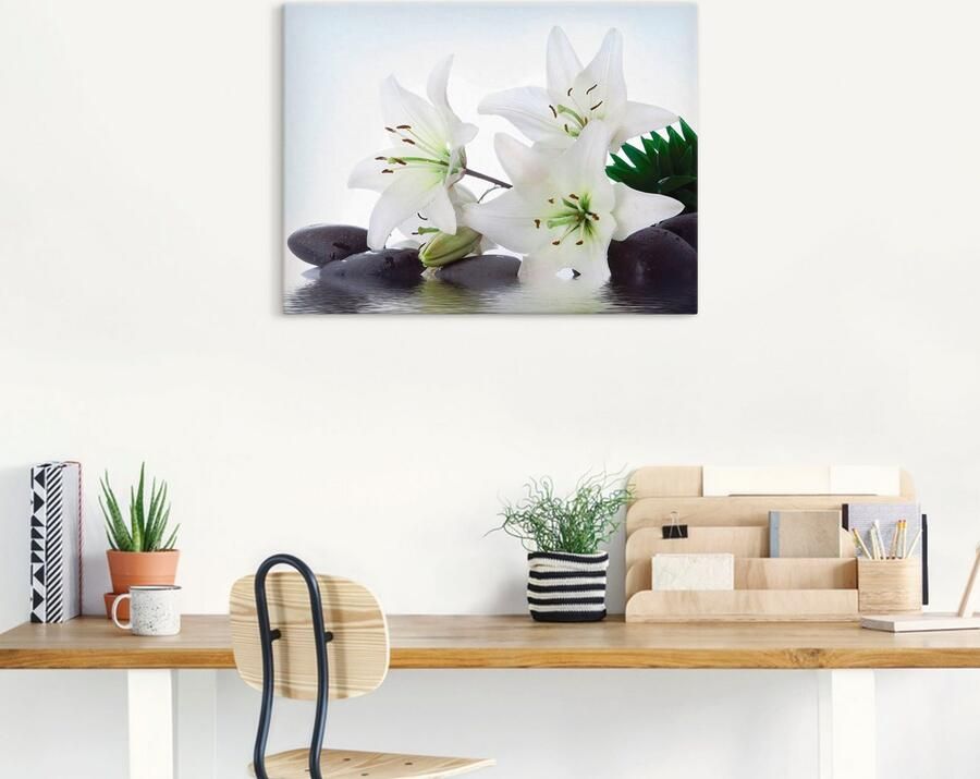 Artland Artprint Madonna-lelies en spastenen als artprint op linnen poster muursticker in verschillende maten - Foto 5