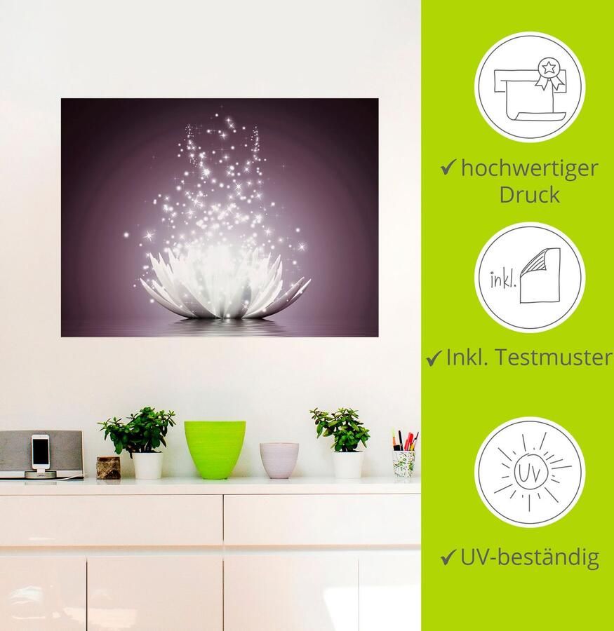 Artland Artprint Magie van de lotusbloem als artprint op linnen poster muursticker in verschillende maten - Foto 2