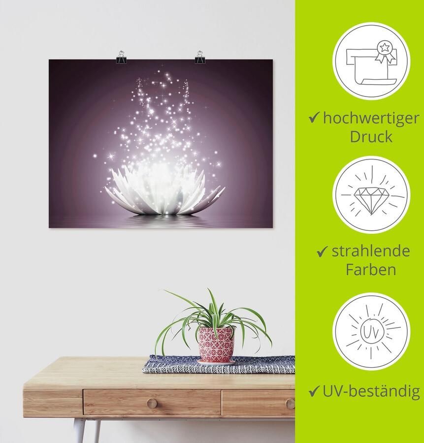 Artland Artprint Magie van de lotusbloem als artprint op linnen poster muursticker in verschillende maten - Foto 2
