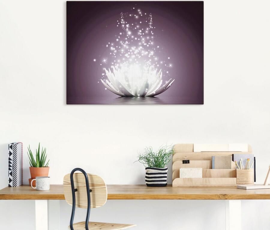 Artland Artprint Magie van de lotusbloem als artprint op linnen poster muursticker in verschillende maten - Foto 4