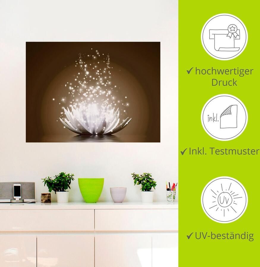 Artland Artprint Magie van de lotusbloem als artprint op linnen poster muursticker in verschillende maten - Foto 3