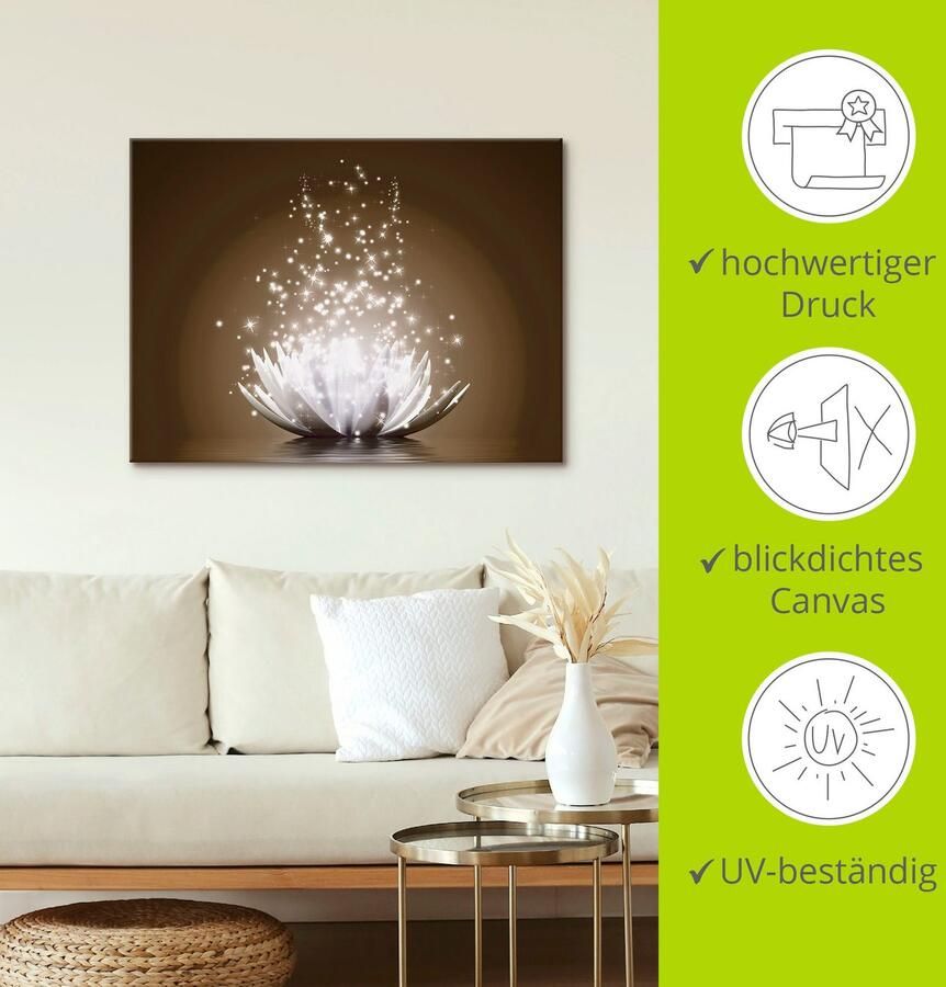 Artland Artprint Magie van de lotusbloem als artprint op linnen poster muursticker in verschillende maten - Foto 3