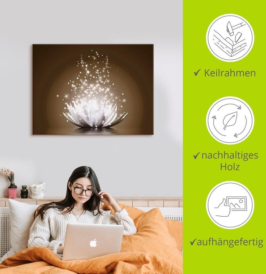 Artland Artprint Magie van de lotusbloem als artprint op linnen poster muursticker in verschillende maten - Foto 2