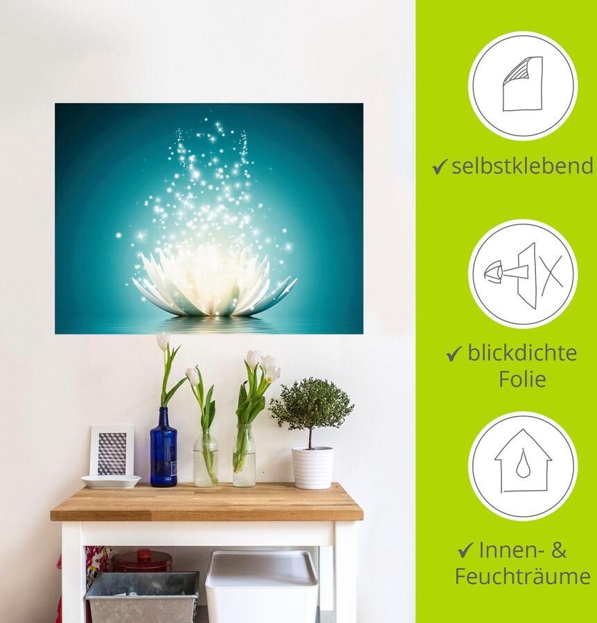 Artland Artprint Magie van de lotusbloem als artprint van aluminium artprint voor buiten artprint op linnen poster muursticker - Foto 3