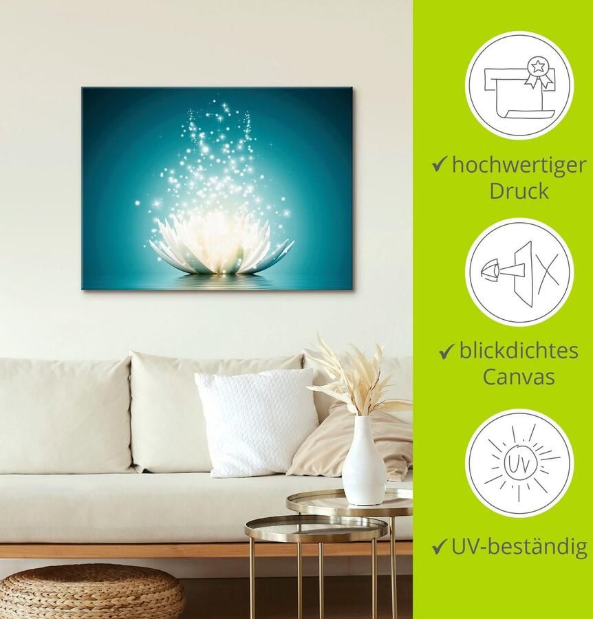 Artland Artprint Magie van de lotusbloem als artprint van aluminium artprint voor buiten artprint op linnen poster muursticker - Foto 3