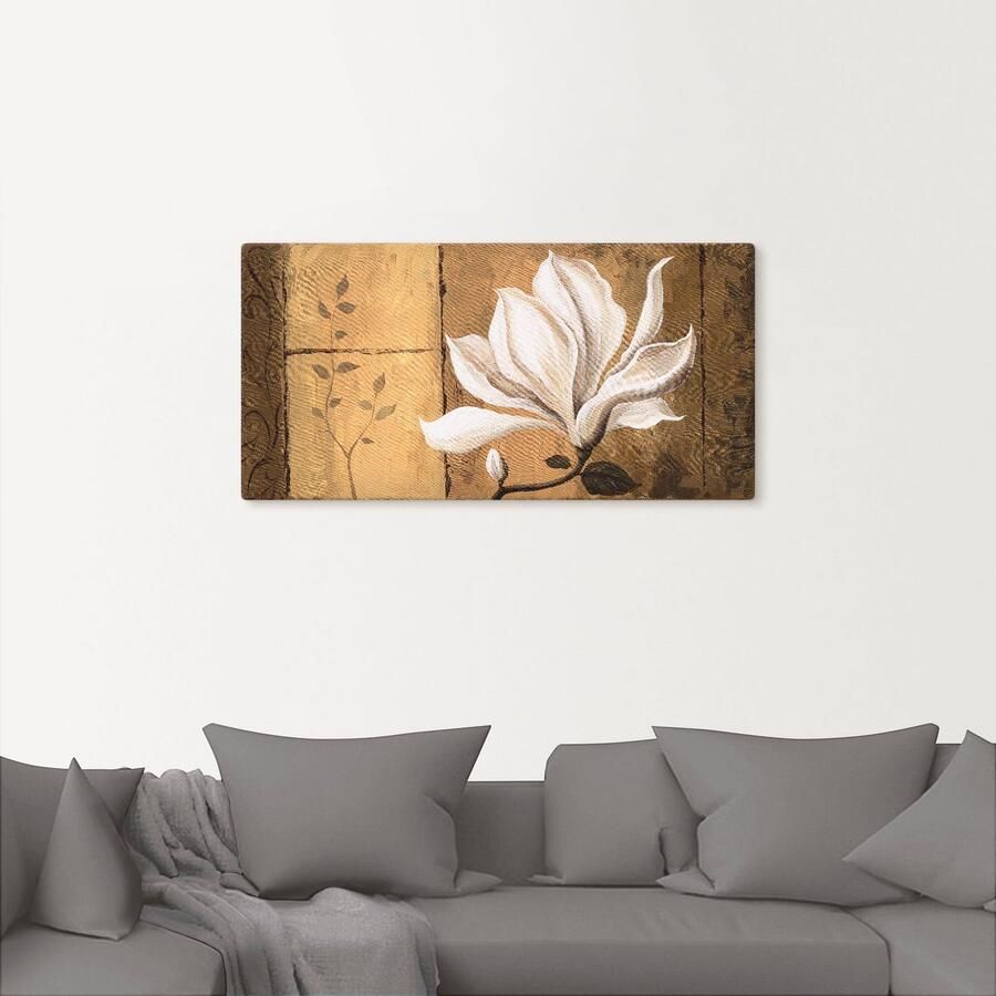 Artland Artprint op linnen Magnolia aan goudkleur bruin - Foto 2