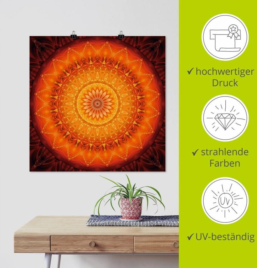 Artland Artprint Mandala energie 1 als artprint op linnen poster muursticker in verschillende maten - Foto 3