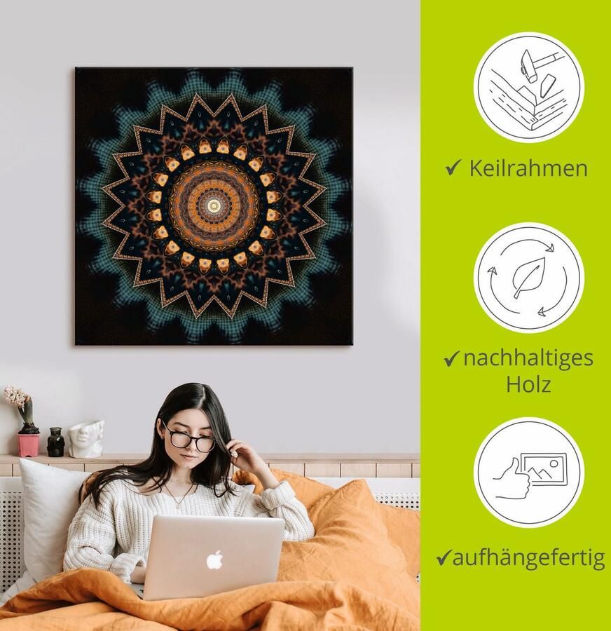 Artland Artprint Mandala kosmisch bewustzijn als artprint van aluminium artprint voor buiten artprint op linnen poster muursticker - Foto 2