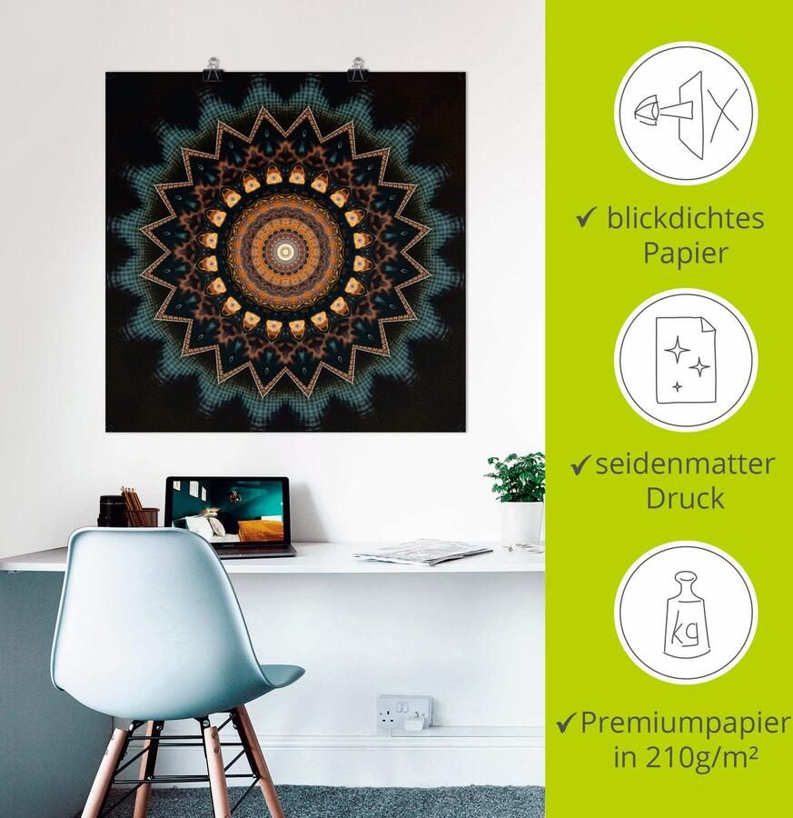 Artland Artprint Mandala kosmisch bewustzijn als artprint van aluminium artprint voor buiten artprint op linnen poster muursticker - Foto 2