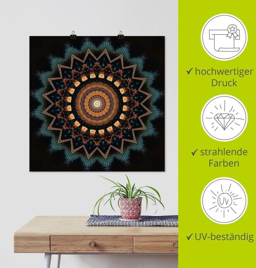 Artland Artprint Mandala kosmisch bewustzijn als artprint van aluminium artprint voor buiten artprint op linnen poster muursticker - Foto 3