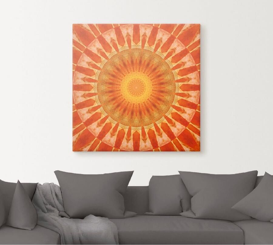 Artland Artprint Mandala zonsondergang als artprint op linnen poster in verschillende formaten maten - Foto 4
