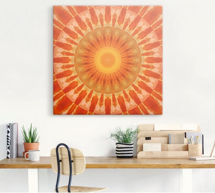 Artland Artprint Mandala zonsondergang als artprint op linnen poster in verschillende formaten maten - Foto 3
