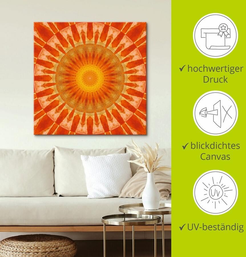 Artland Artprint Mandala zonsondergang als artprint op linnen poster in verschillende formaten maten - Foto 2