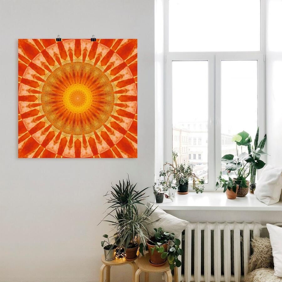 Artland Artprint Mandala zonsondergang als artprint op linnen poster in verschillende formaten maten