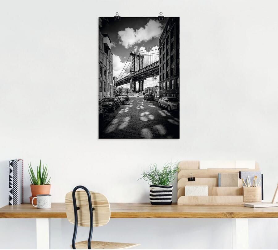 Artland Artprint Manhattan Bridge in Brooklyn New York als artprint op linnen poster in verschillende formaten maten - Foto 8