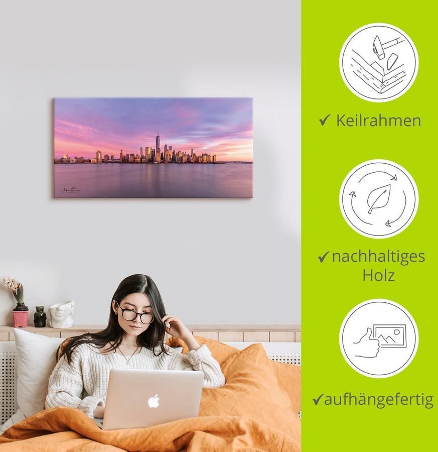 Artland Artprint Manhattan skyline als artprint van aluminium artprint voor buiten artprint op linnen in verschillende maten - Foto 3