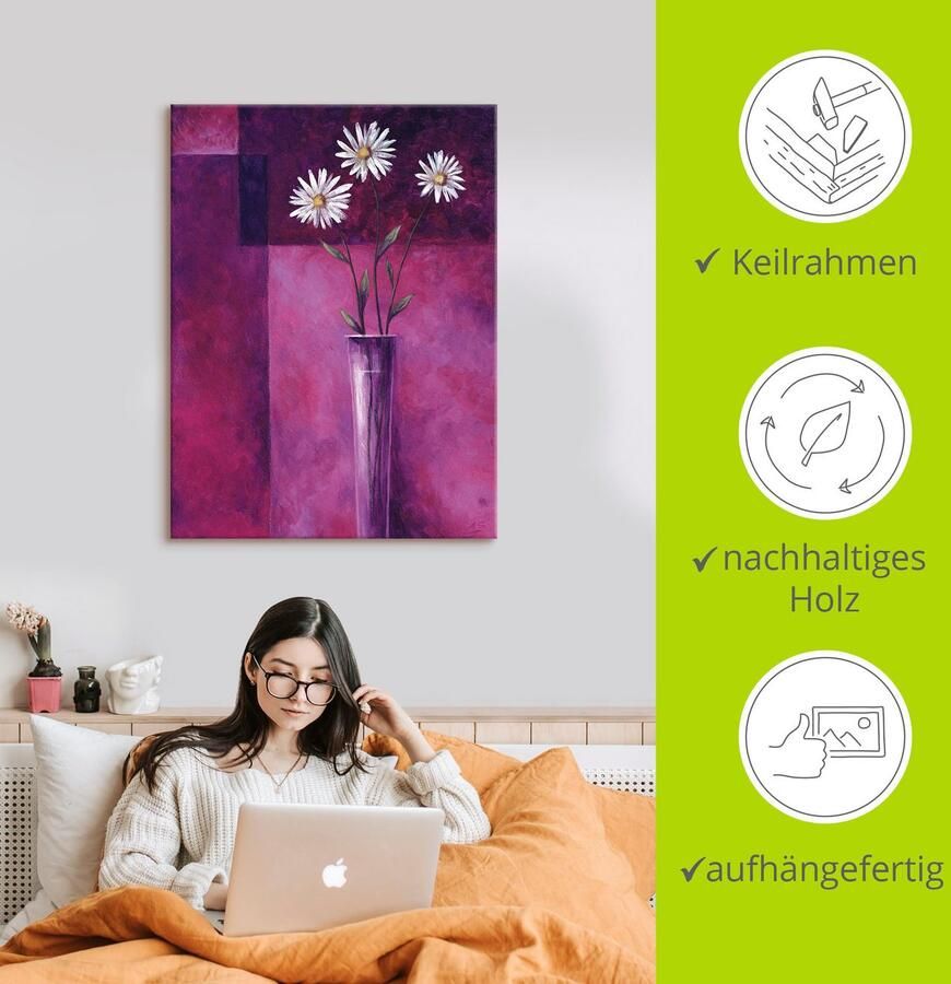 Artland Artprint Margrieten als artprint op linnen in verschillende maten - Foto 3