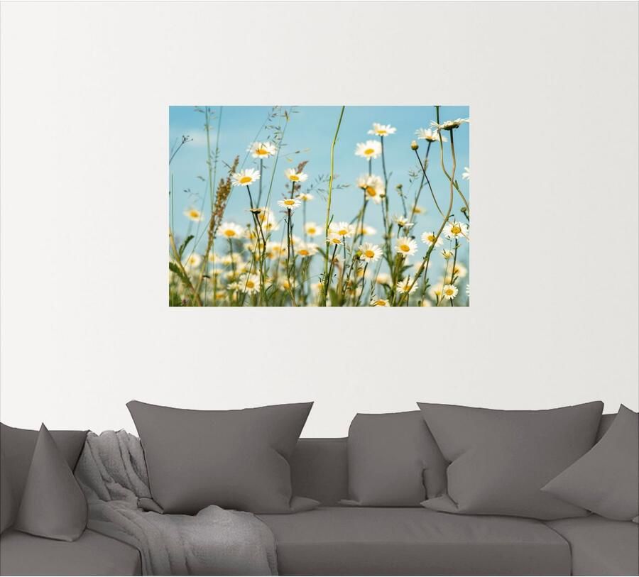 Artland Artprint Margrieten voor zomer hemel als artprint op linnen muursticker in verschillende maten - Foto 4