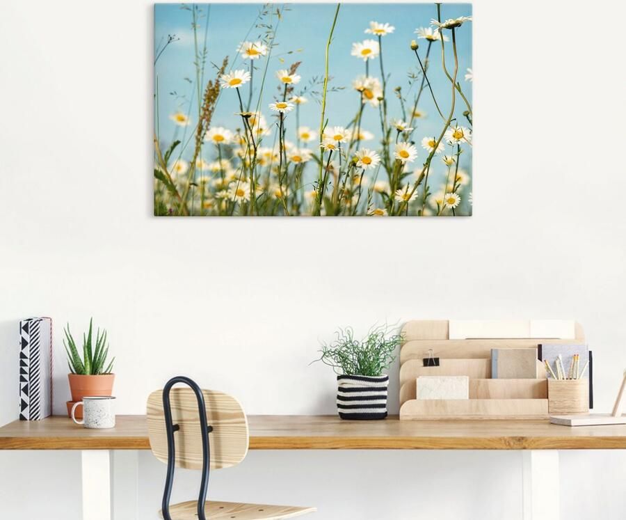 Artland Artprint Margrieten voor zomer hemel als artprint op linnen muursticker in verschillende maten - Foto 5