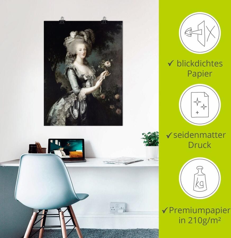Artland Artprint Marie Antoinette 1783 als artprint van aluminium artprint voor buiten artprint op linnen poster in verschillende maten. maten - Foto 3