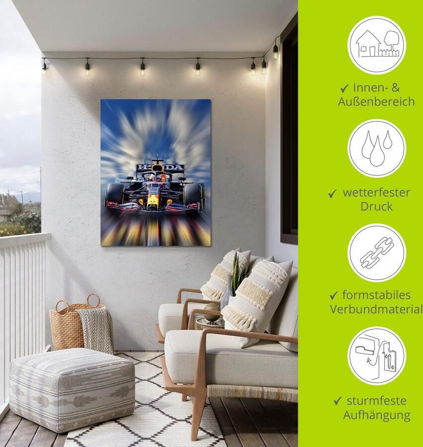 Artland Artprint Max Verstappen wereldkampioen Formule 1 als artprint van aluminium artprint voor buiten artprint op linnen poster muursticker - Foto 6