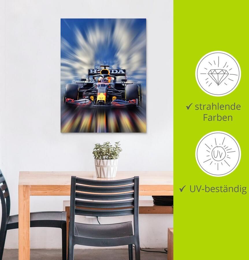 Artland Artprint Max Verstappen wereldkampioen Formule 1 als artprint van aluminium artprint voor buiten artprint op linnen poster muursticker - Foto 4