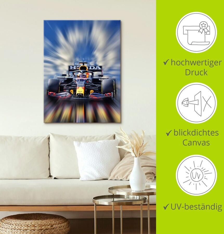 Artland Artprint Max Verstappen wereldkampioen Formule 1 als artprint van aluminium artprint voor buiten artprint op linnen poster muursticker - Foto 4