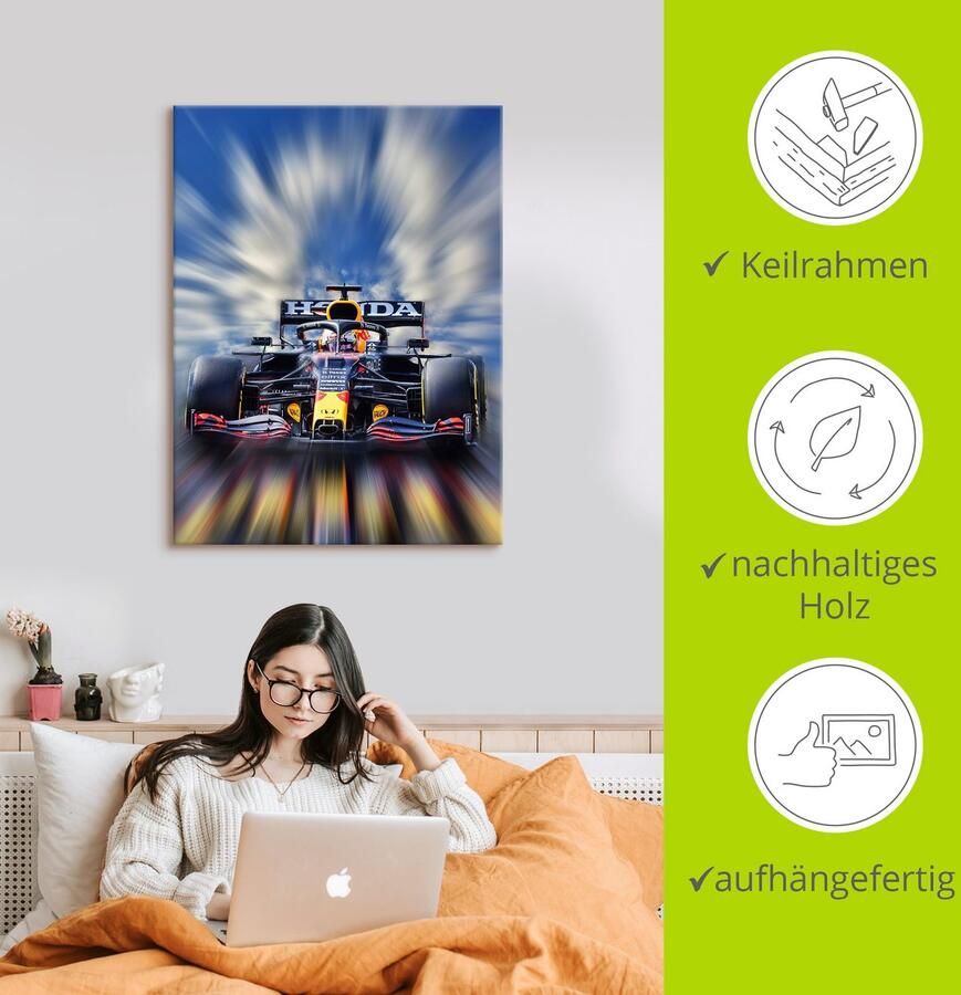 Artland Artprint Max Verstappen wereldkampioen Formule 1 als artprint van aluminium artprint voor buiten artprint op linnen poster muursticker - Foto 3