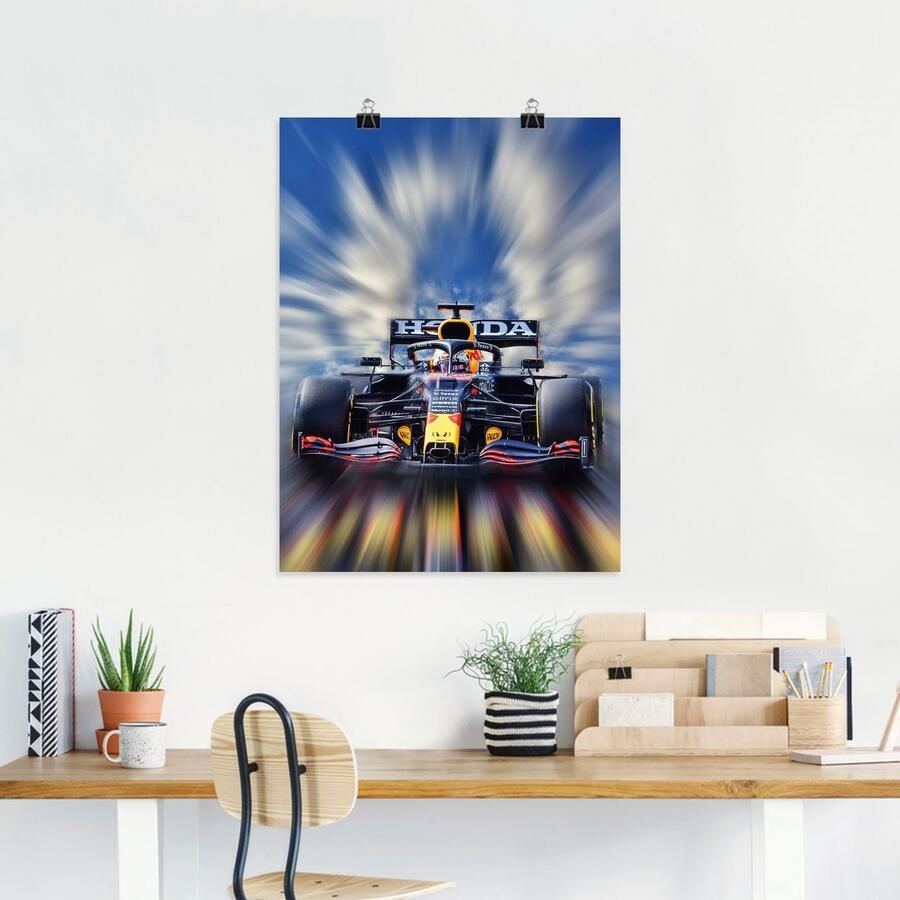 Artland Artprint Max Verstappen wereldkampioen Formule 1 als artprint van aluminium artprint voor buiten artprint op linnen poster muursticker