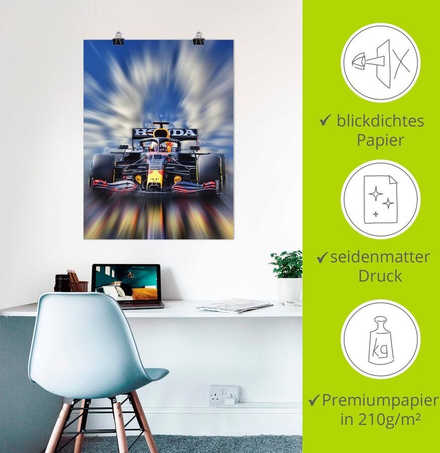 Artland Artprint Max Verstappen wereldkampioen Formule 1 als artprint van aluminium artprint voor buiten artprint op linnen poster muursticker - Foto 3