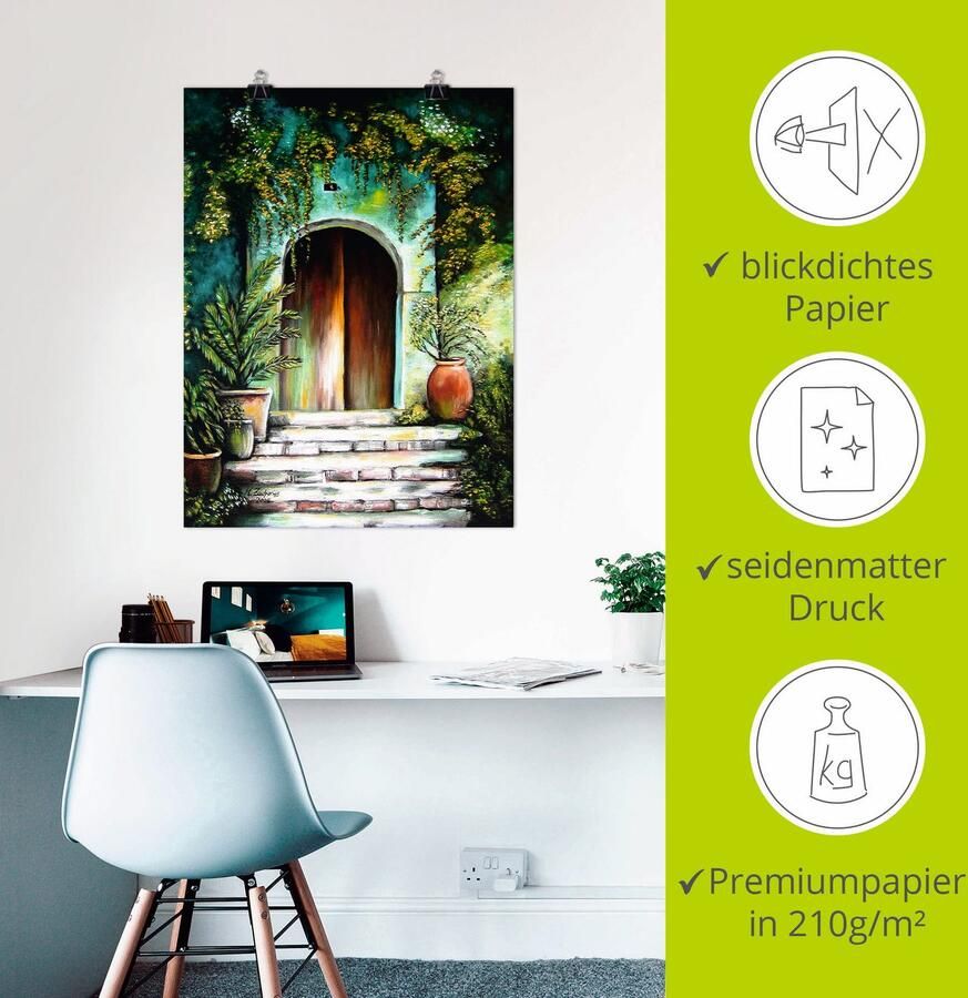 Artland Artprint Mediterraan tuinparadijs als artprint van aluminium artprint voor buiten artprint op linnen poster muursticker - Foto 2