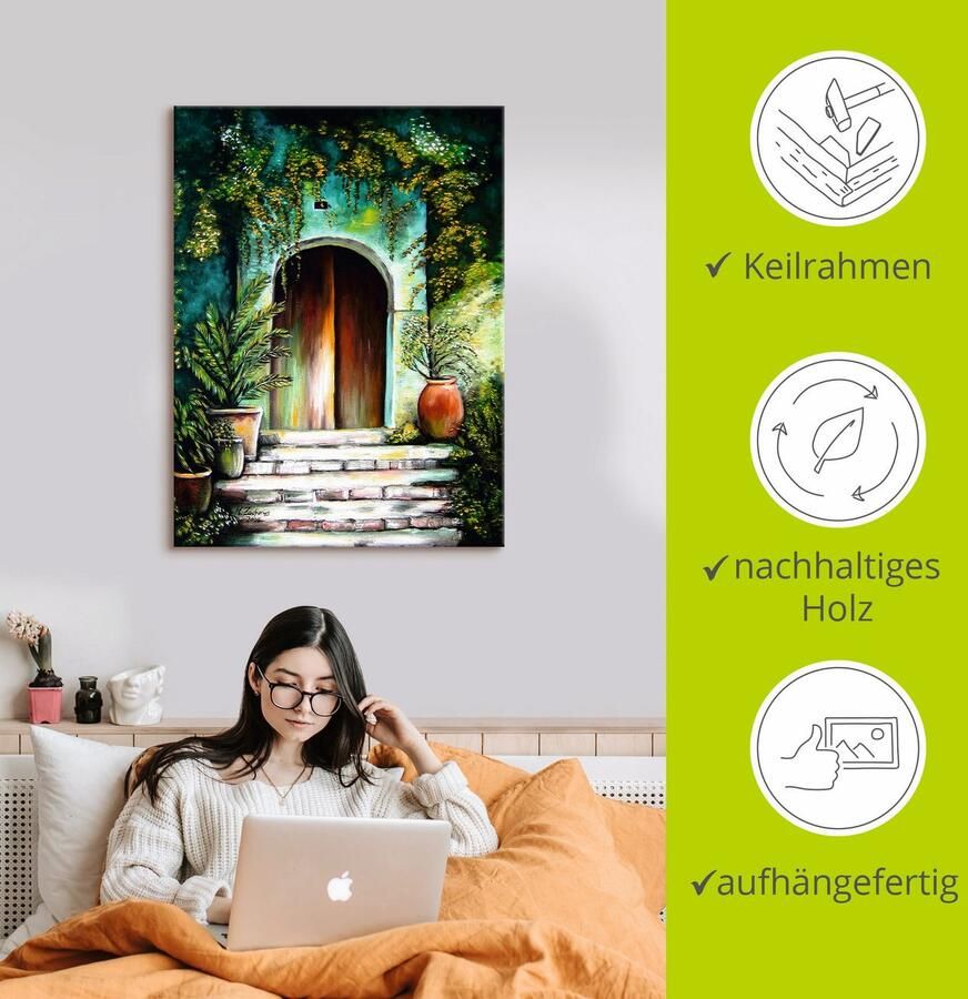 Artland Artprint Mediterraan tuinparadijs als artprint van aluminium artprint voor buiten artprint op linnen poster muursticker