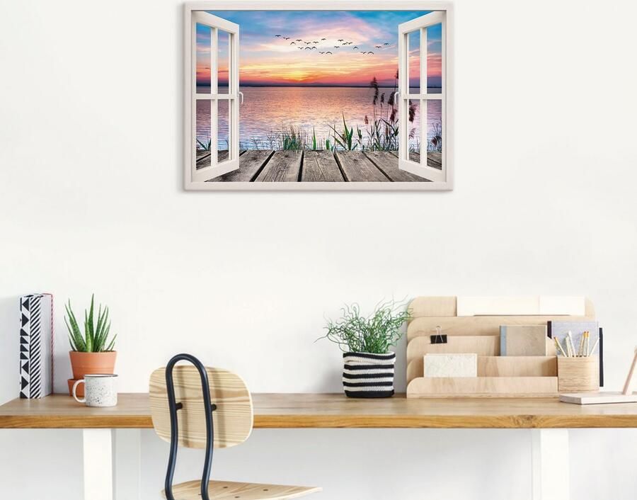 Artland Artprint Meer in de kleuren van de wolken als artprint op linnen poster in verschillende formaten maten - Foto 6