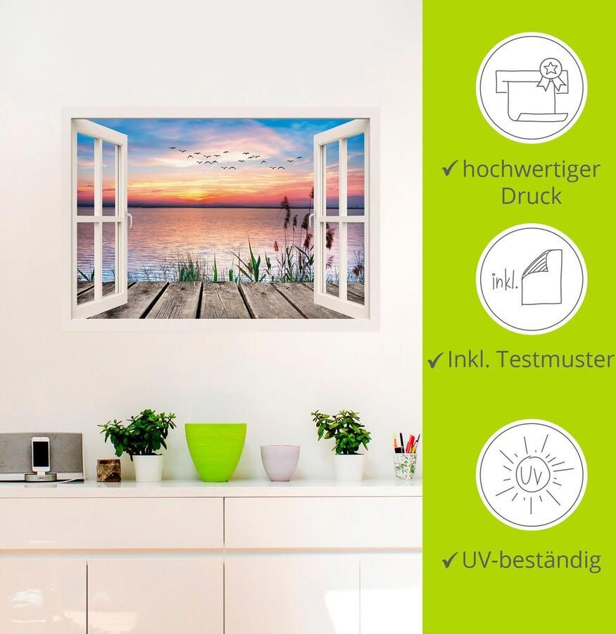 Artland Artprint Meer in de kleuren van de wolken als artprint op linnen poster muursticker in verschillende maten - Foto 4