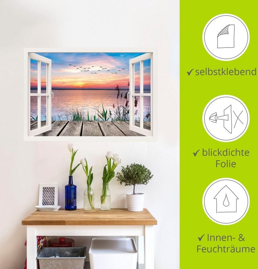 Artland Artprint Meer in de kleuren van de wolken als artprint op linnen poster muursticker in verschillende maten - Foto 5