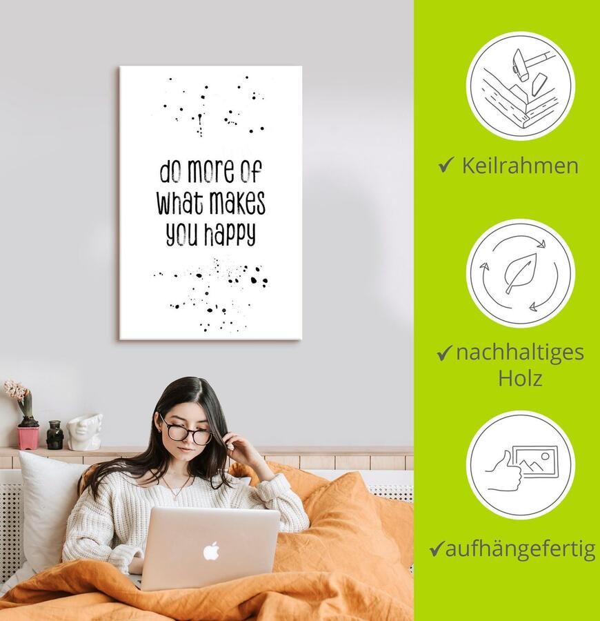 Artland Artprint Meer van wat gelukkig maakt als artprint op linnen poster muursticker in verschillende maten