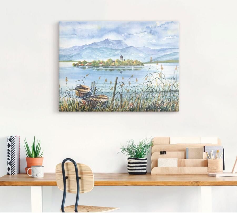 Artland Artprint Meerzicht Herreninsel als artprint op linnen poster in verschillende formaten maten - Foto 4