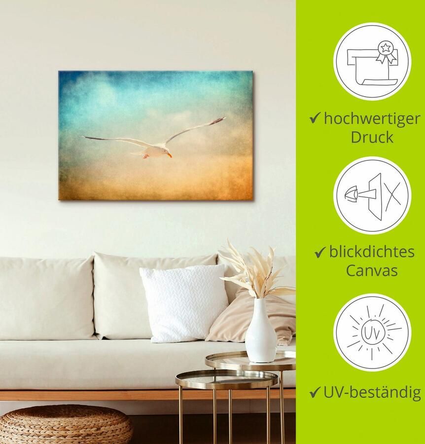 Artland Artprint op linnen Meeuw - Foto 3