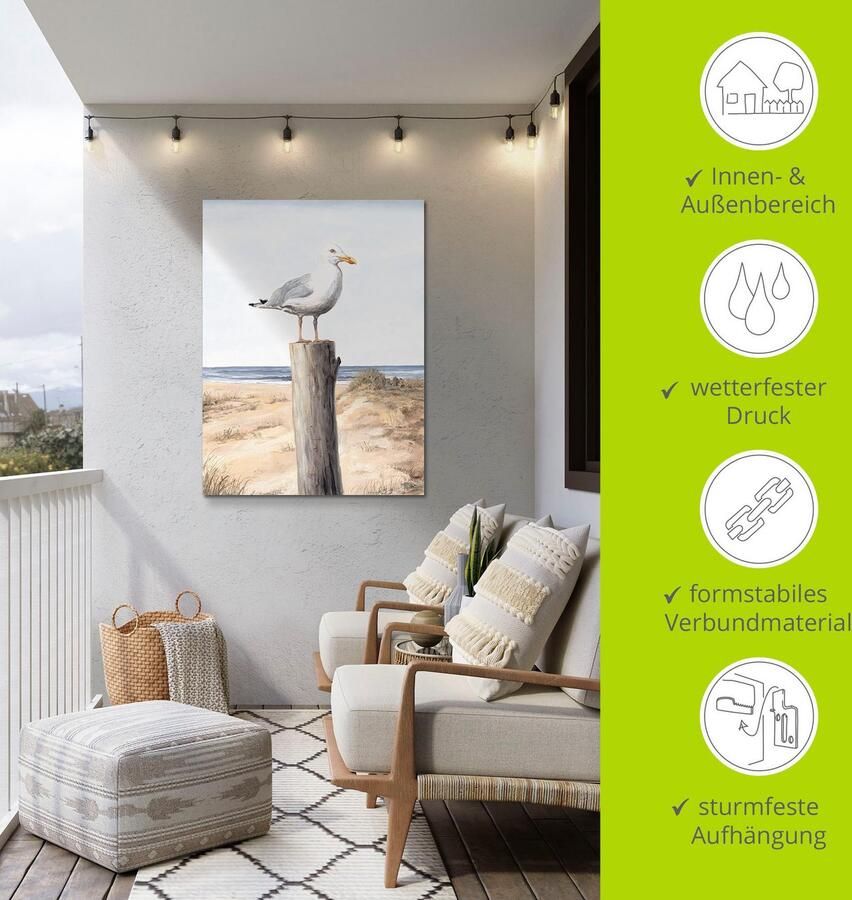 Artland Artprint Meeuw als artprint van aluminium artprint voor buiten artprint op linnen poster muursticker - Foto 6