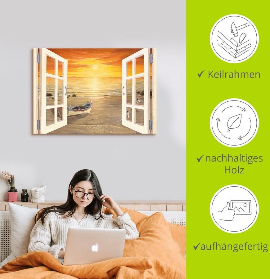 Artland Artprint Meeuwen als artprint van aluminium artprint op linnen muursticker of poster in verschillende maten - Foto 3