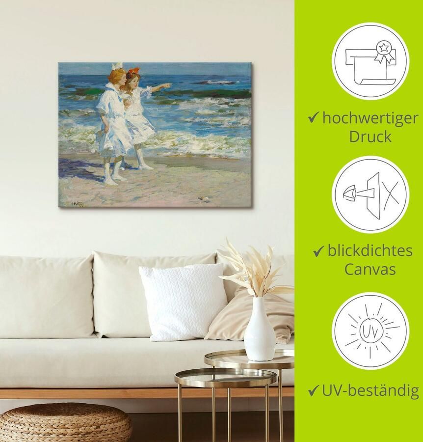 Artland Artprint Meisje aan het strand. als artprint op linnen muursticker in verschillende maten - Foto 2