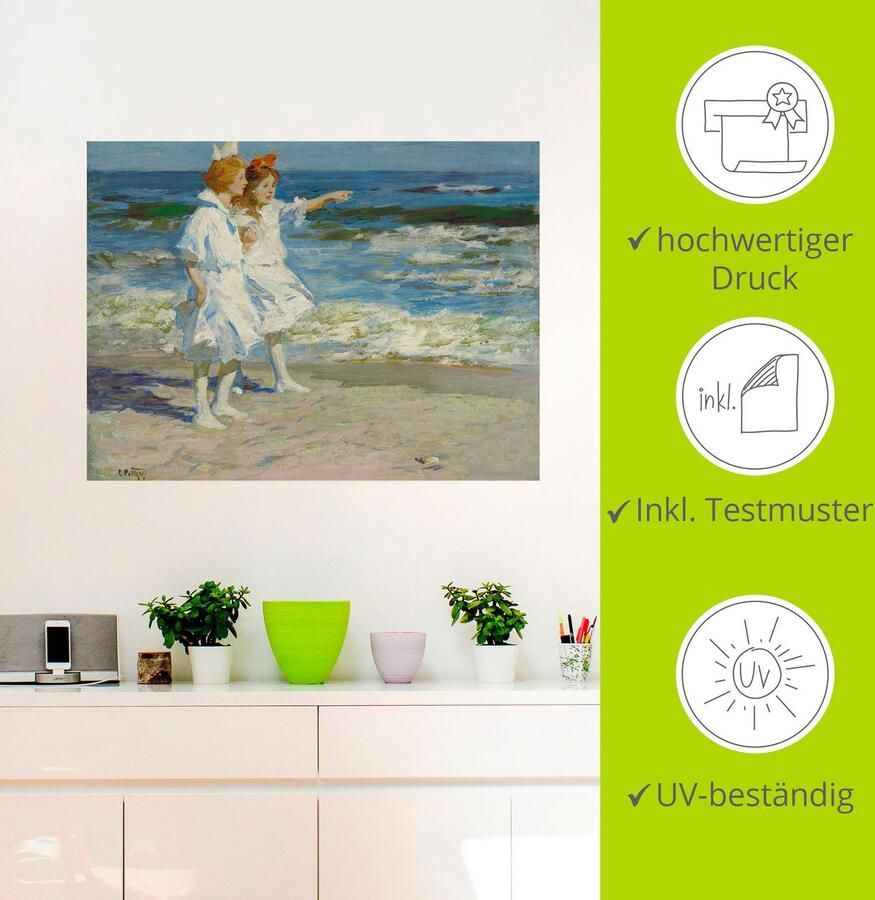 Artland Artprint Meisje aan het strand. als artprint op linnen muursticker in verschillende maten - Foto 2