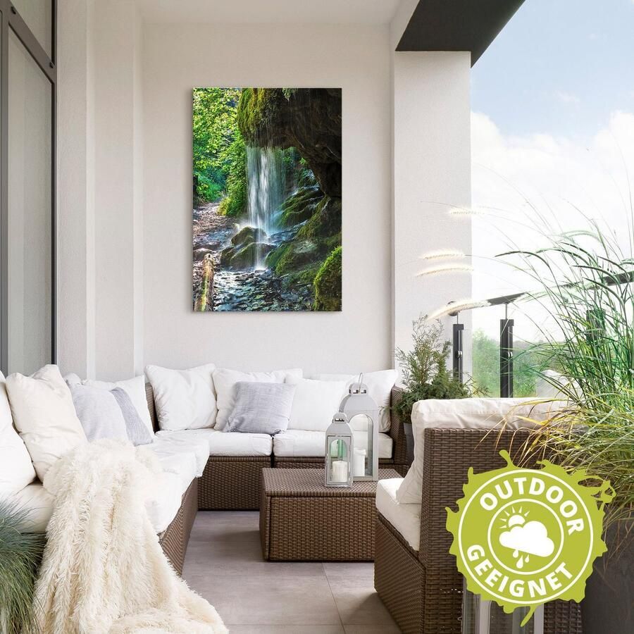 Artland Artprint Met mos bedekte waterval als artprint van aluminium artprint op linnen muursticker verschillende maten - Foto 2