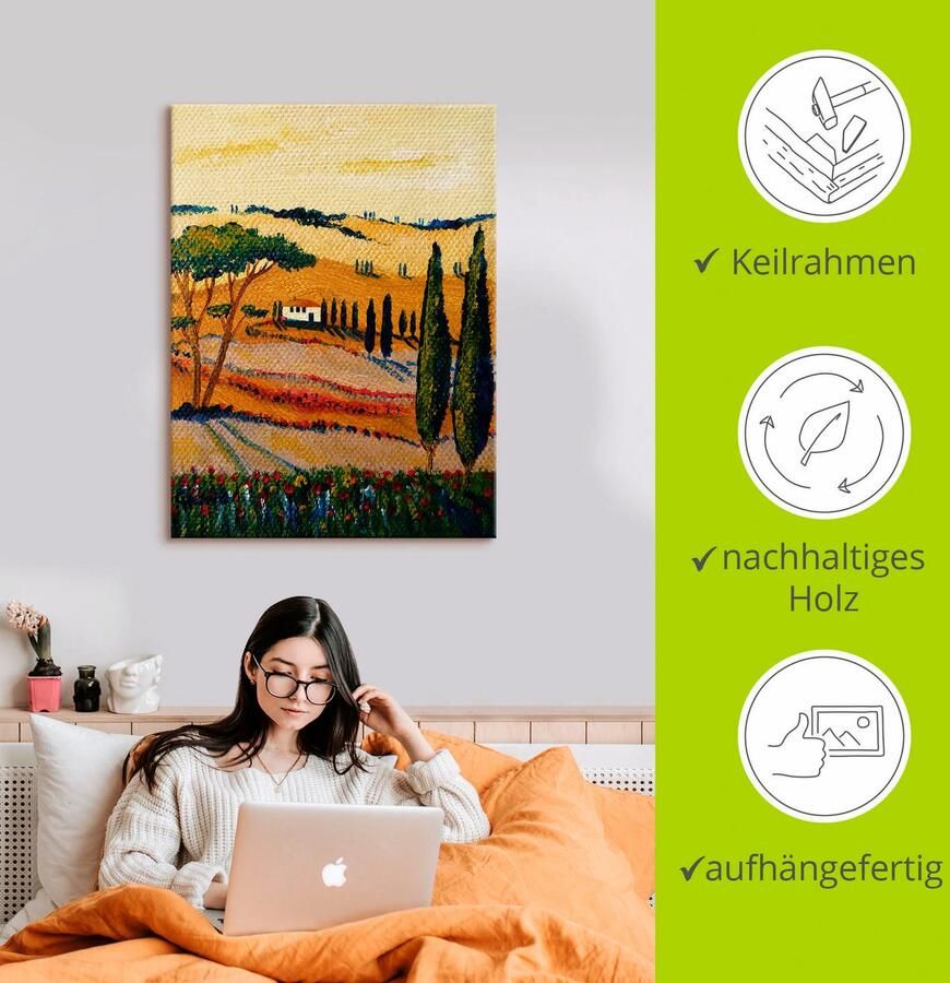 Artland Artprint Mijn droom van de Toscane als artprint op linnen in verschillende maten