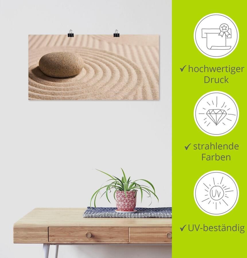 Artland Artprint Mini zen tuin zand als artprint op linnen poster muursticker in verschillende maten - Foto 3